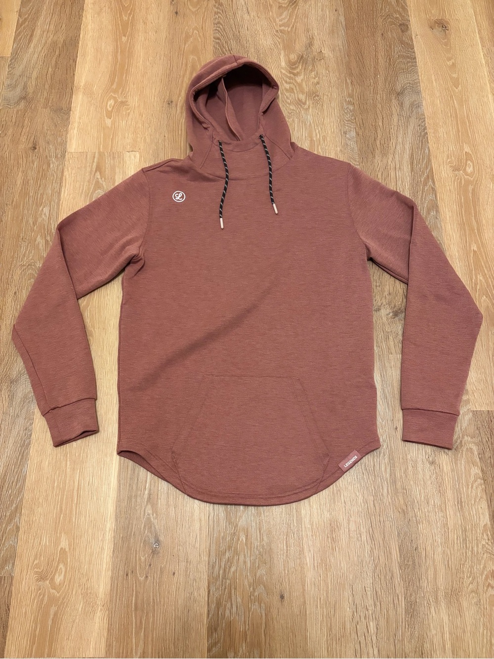 Legends Hawthorne Hoodie Men’s S Mauve Pink Pullover Curved Hem Kangaroo Pkt